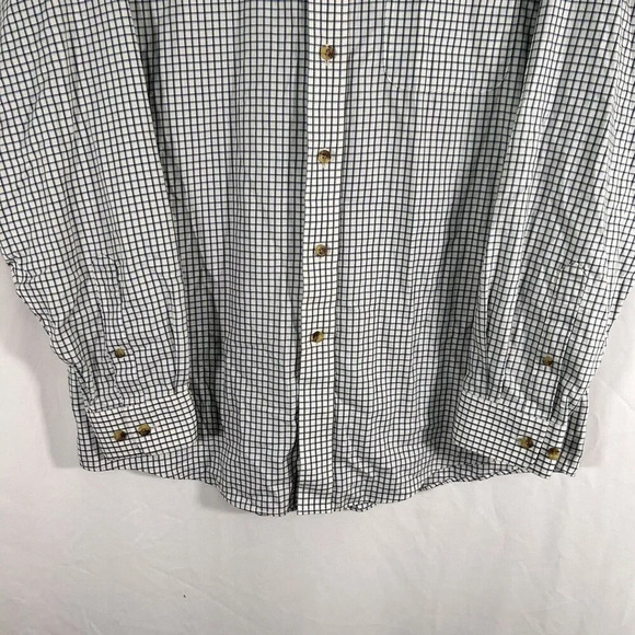 LL Bean Dress Shirt Men's Medium White Blue Button Up Long Sleeve 100% Cotton - Picture 3 of 7